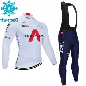 Cykeltrøje Langærmet + Bib Cykelbukser 2021 Ineos Grenadiers Vinter Thermal Fleece N004